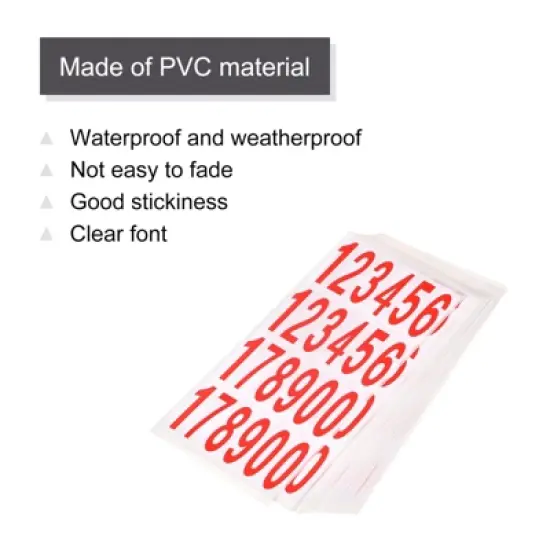 Unique Bargains Office Warehouse Self-Adhesive 12345178900 Mailbox Number Stickers 20 Sheets image {2}
