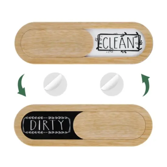 Unique Bargains Kitchen Hotel Indicator Wood Clean Dirty Sign Oval Dishwasher Magnet image {6}