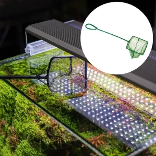 Unique Bargains Aquarium Fish Net Aquarium Fish Tank Accessories Small Fish Fine Net Green 5'' 3Pcs image {5}