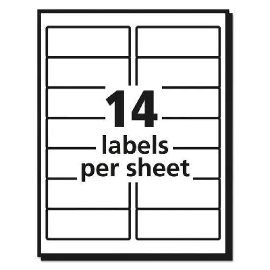 Avery Easy Peel Mailing Address Labels Inkjet 1 1/3 x 4 White 1400/Box 8462 image {3}