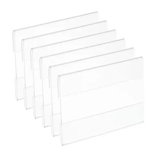 Unique Bargains Acrylic Wall Mount with Tape Adhesive Office Sign Holder Frame 6 Pcs image {5}