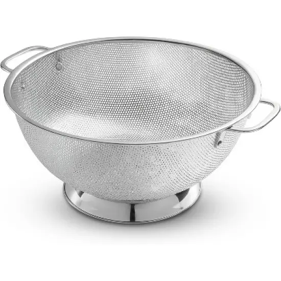 18/8 Pasta Strainer Bowl for Pasta, Spaghetti, Vegetables, Fruit, and Pot Draining - Stainless Steel Colander image {6}