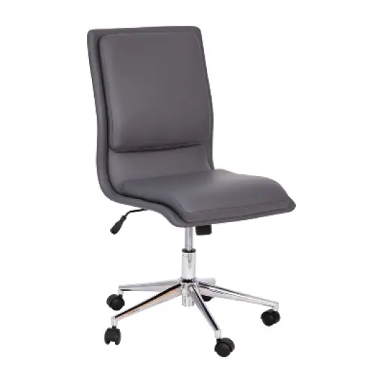Merrick Lane Mid-Back Armless Home Office Chair with Height Adjustable Swivel Seat and Five Star Chrome Base image {14}