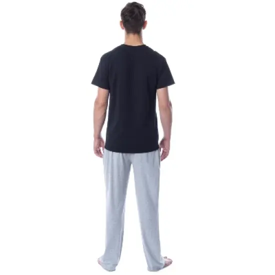 Jaws Mens' Classic Film Movie Title Logo Distressed Sleep Pajama Set Multicolored image {3}