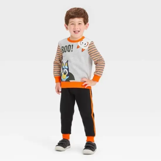 Toddler Boys' Bluey Halloween Fleece Top and Bottom Set - Gray image {3}