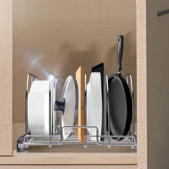 VEVOR Pan and Pot Rack, Expandable Pull Out Under Cabinet Organizer, Cookie Sheet Baking Pans tray Organization, Adjustable Wire Dividers image {1}