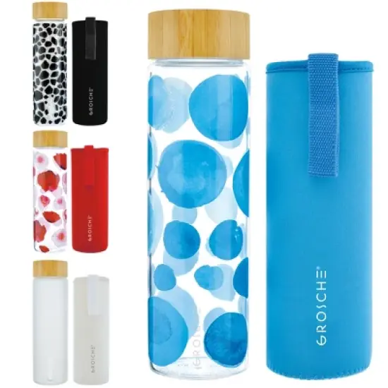 GROSCHE VENICE Eco-Friendly Glass Water Bottle with Bamboo Lid & Protective Sleeve  image {6}