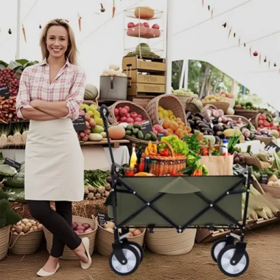 FATMOON Foldable Wagon Cart with Waterproof Liner & All-Terrain Wheels, Lightweight - for Beach, Camping, Gardening by Families & Outdoors image {7}