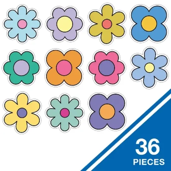 Carson Dellosa Education Happily Ever Elementary Retro Remix Flowers Cutouts, 36 Per Pack, 3 Packs image {2}