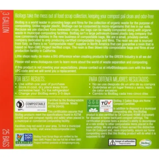 BioBag Compostable Food Trash Bags - Small - 25ct/3gal image {2}