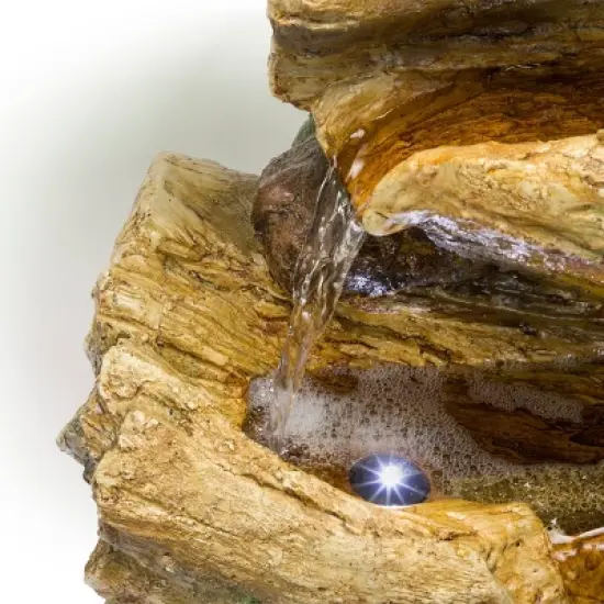 4 Tier Tree Trunk Log Fountain Brown/Gray - Alpine Corporation image {4}