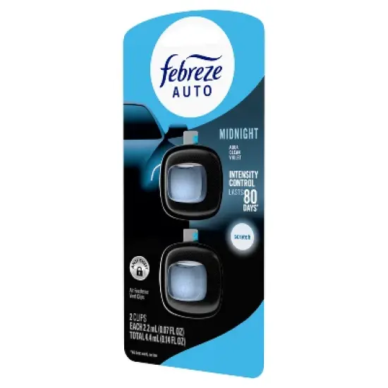 Febreze 2ct Car Auto Midnight: Vent Clips, Adjustable Scent, Phthalate-Free, Disposable, Oil-Based Freshener image {11}
