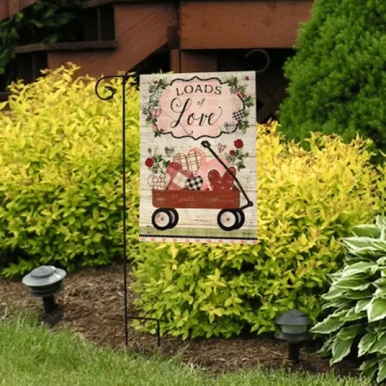 Briarwood Lane Garden Flag 12x18 For Outdoor Loads of Love Wagon Valentine's Day For Valentine's Heart Garden Flag Flags For Outside image {3}