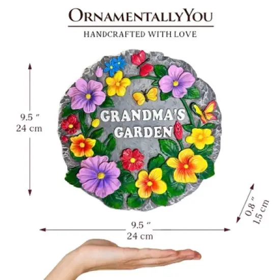 Grandma&rsquo;s Garden Floral Stepping Stone, 9.5" Decorative Outdoor Decoration| OrnamentallyYou image {2}