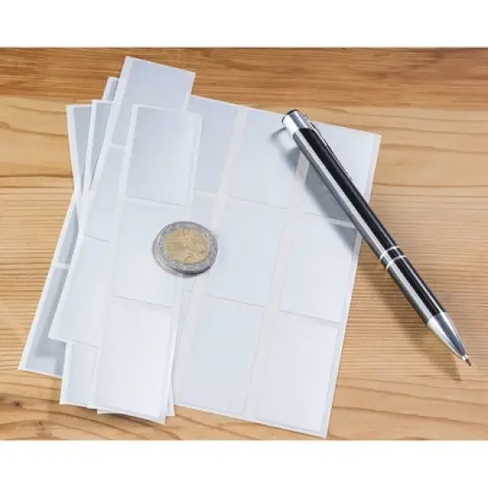 Juvale 300 Pack Metallic Silver Scratch Off Stickers, Self Adhesive DIY Rectangle Labels, 2 x 1 in image {2}