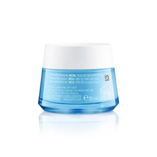 Vichy Aqualia Thermal Rich Face Cream Moisturizer for Dry Skin, Facial Moisturizer with Hyaluronic Acid - 1.69 fl oz​ image {5}