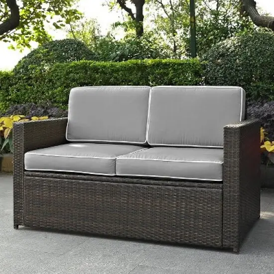 HomeStock Palm Harbor Outdoor Wicker Sofa image {7}