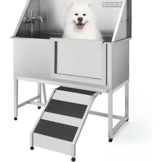 Professional Stainless Steel Pet Dog Bathing Station With Stairs image {5}