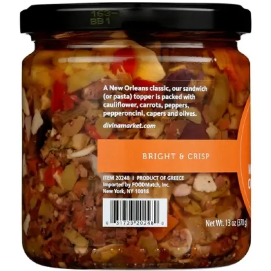 Divina Muffuletta Olive Salad - Case of 6/13 oz image {3}