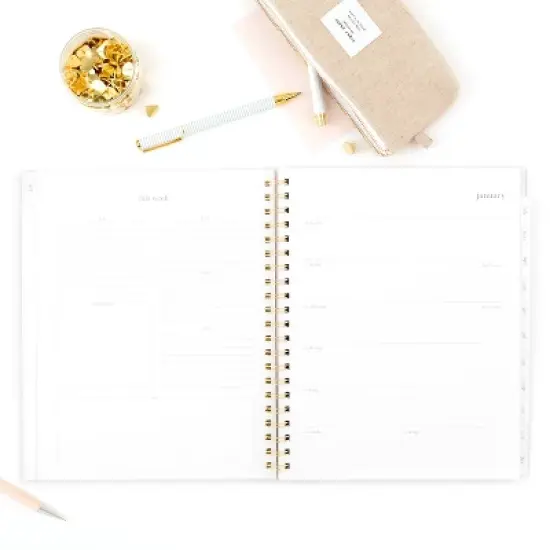 Sugar Paper Essentials 2025 Weekly/Monthly Planner 9.5"x11" Frosted Dusty Blue Stripe: Personal Agenda, Non-Toxic, Acid-Free image {6}