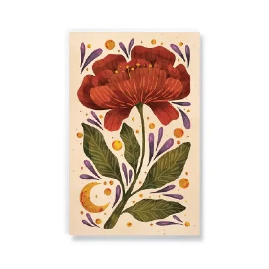 Denik 240pg Blank Notebook 8.25"x5.75" Burgundy Bloom with Carmel Crinkle Pouch: Lay-Flat Journal for Teens & Adults image {1}