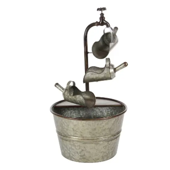 28" x 15" Farmhouse Metal Fountain Gray - Olivia & May image {9}