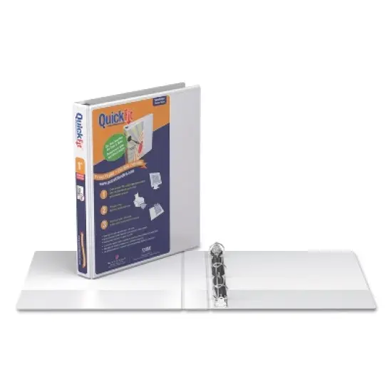 Stride QuickFit Round-Ring View Binder 1" Capacity White 88010 image {1}
