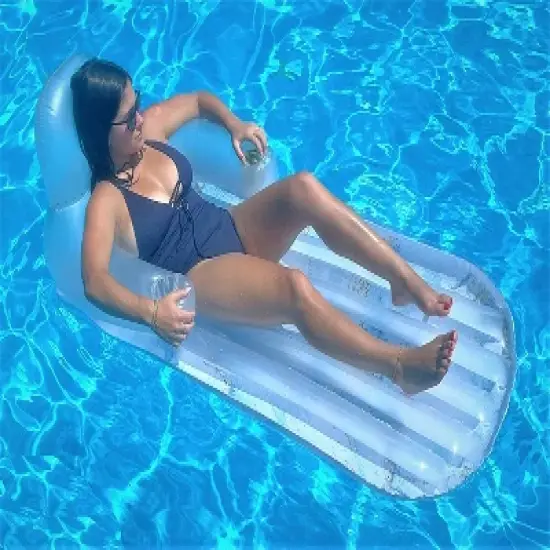 Galvanox Inflatable Water Lounger Floating Chair with Build In Headrest, Armrest and Drink Holder - Great Tanning and Relaxing Pools, Lakes & More image {7}