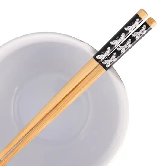 Silver Buffalo Tim Burton's Corpse Bride Emily Butterflies Ceramic Ramen Bowl With Chopsticks image {3}