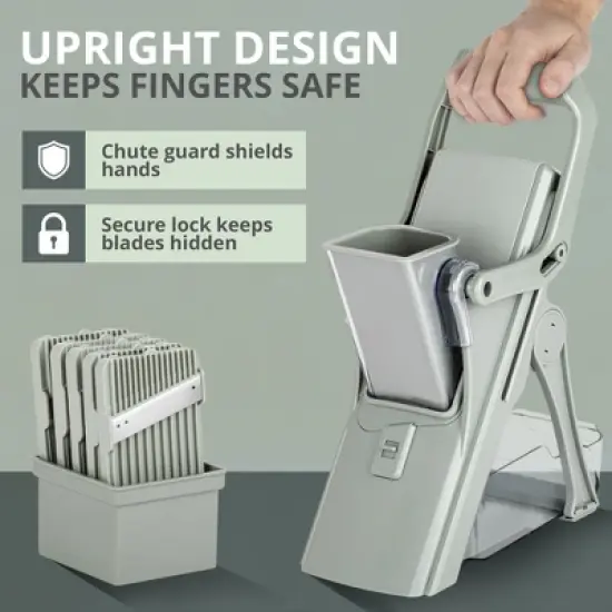 NutriSlicer Upright Mandoline Slicer &ndash; 5 Stainless Steel Blades, BPA-Free and Dishwasher Safe image {5}