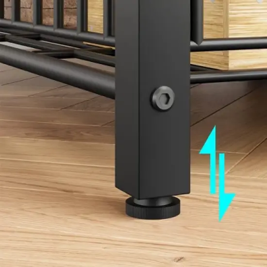 Rustic Microwave Stand, 5-Tier Storage Rack with Adjustable Feet and Anti-Tip Kit, Engineered Wood image {7}