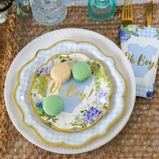 Kate Aspen Floral & Gingham Baby Shower Onesie Tableware Set image {2}