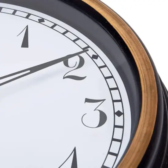 Farmlyn Creek Weatherproof Outdoor Wall Clock and Temperature Gauge Thermometer for Patios & Pools, Black, 12 in image {6}