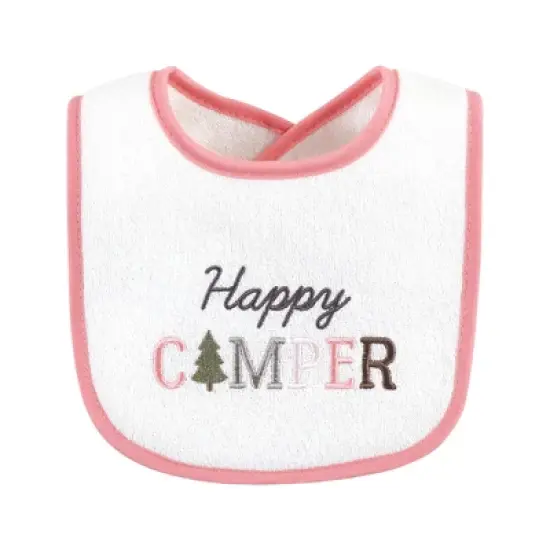 Hudson Baby Infant Girl Cotton Terry Drooler Bibs with Fiber Filling, Girl Moose Bear, One Size image {4}