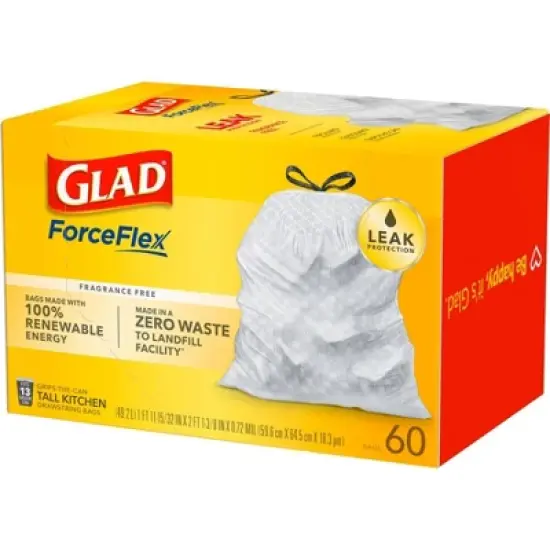 Glad ForceFlex Tall Kitchen Drawstring Trash Bags - Unscented - 13 Gallon image {3}