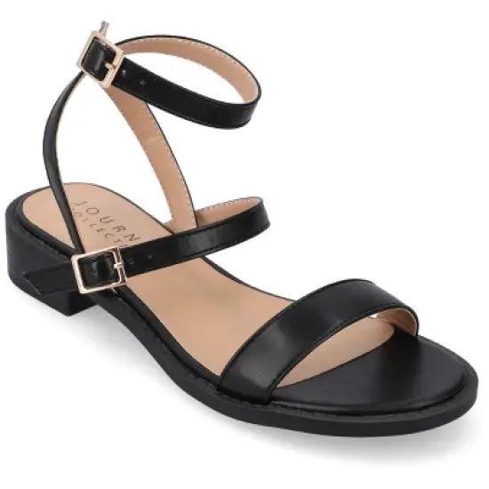 Journee Collection Womens Gigie Ankle Strap Stacked Heel Sandals image {9}