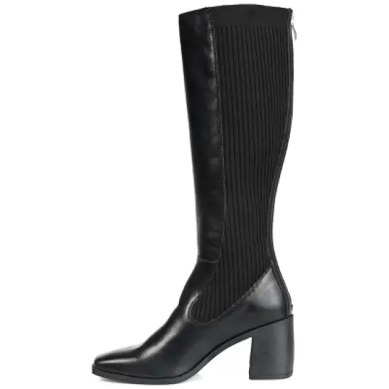 Journee Collection Womens Winny Tru Comfort Foam Wide Calf Stacked Heel Knee High Boots image {1}