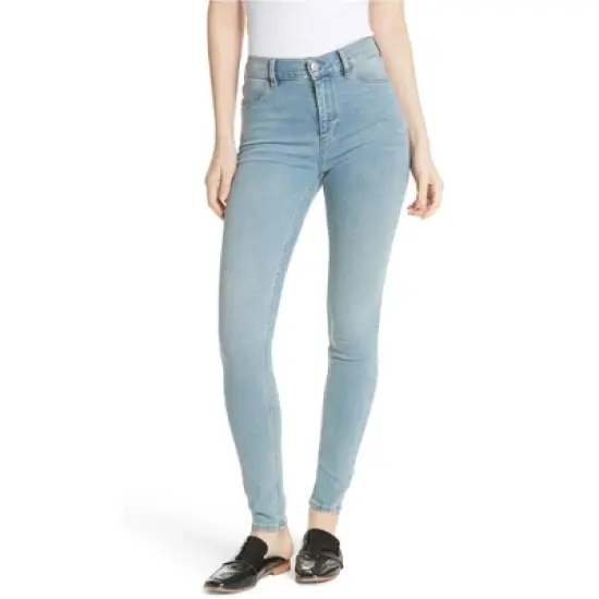 Free People Womens Denim Fitted Jeans image {1}