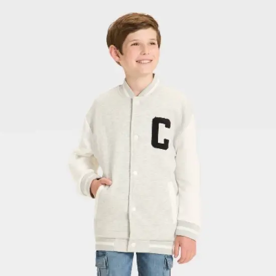 Boys' Varsity Captain's Jacket - Cat & Jack&trade; Heathered Gray image {3}
