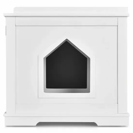 Costway Cat Litter Box Cabinet Furniture Cat Washroom Storage Bench image {9}