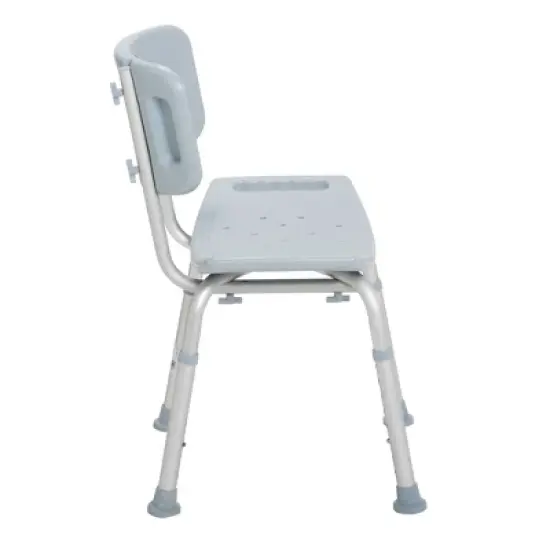Drive Medical Bathroom Safety Shower Tub Bench Chair with Back - Shower Seat - Gray image {3}