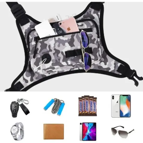 Running Chest Pack Lightweight, Outdoor Sports Vest Bag with Phone Holder for Men Women, Ideal for Cycling, Hiking, Workout, Skiing image {6}