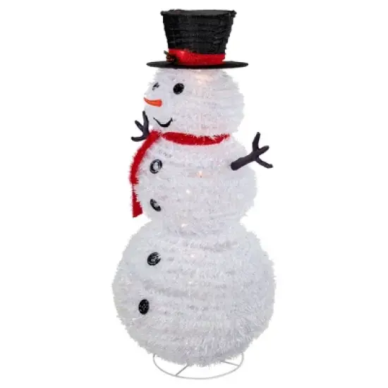 Northlight 4' Lighted Pop-Up Snowman Outdoor Christmas Decoration image {2}