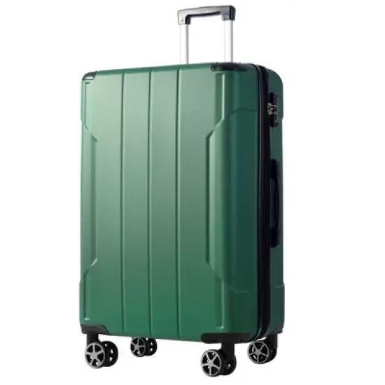 28 Inch Green Hardshell Luggage Lightweight Durable ABS Suitcases with Double Wheels Expandable Checked image {9}
