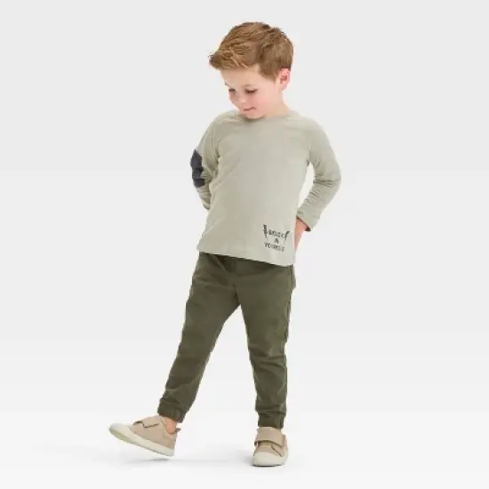 Grayson Mini Toddler Boys' Long Sleeve Pocket Jersey T-Shirt - Olive Green image {3}