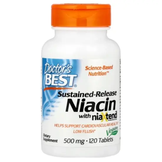Doctor's Best Sustained-Release Niacin with niaXtend&reg;, 500 mg, 120 Tablets image {4}