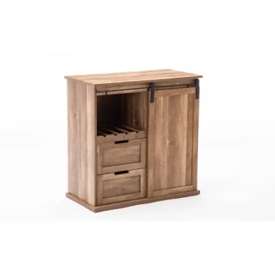 Weston Sliding Barn Door Wine Cabinet Natural - Boraam image {1}