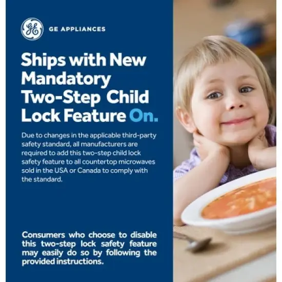 GE 1.1 cu. ft. Countertop Microwave Oven 950 W Stainless Steel + 2 Year Warranty image {2}