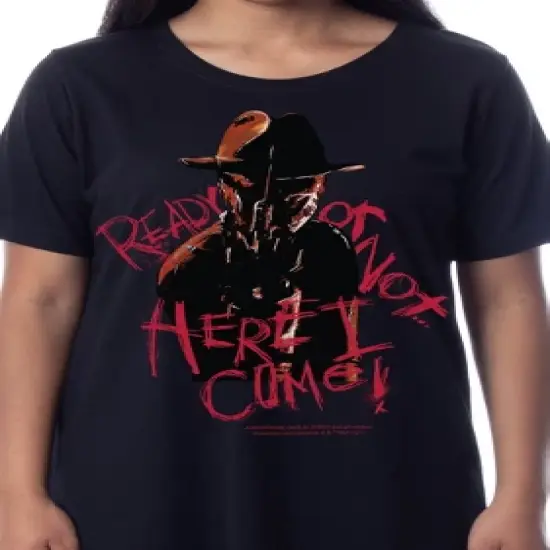 Nightmare On Elm Street Womens' Freddy Krueger Nightgown Sleep Pajama Dress Black image {2}