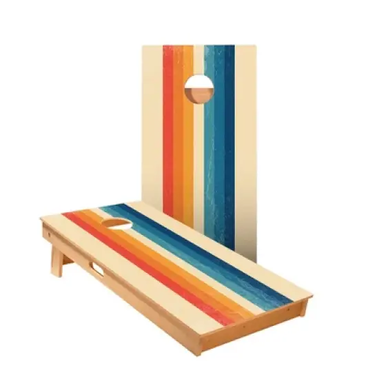 Skips Garage Ombre Multi-Stripe Cornhole Boards - ACA Star Series image {1}